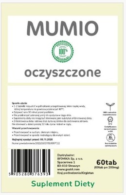 Mumio Oczyszczone 60 Tabletek