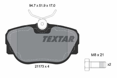 TEXTAR 2117302 ZAPATAS DE FRENADO  