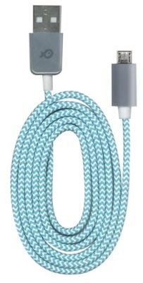 OUTLET Kabel POSS Micro USB - USB z nylonowym oplotem niebieski
