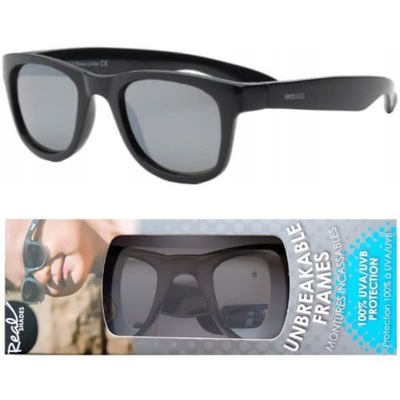Okulary Przeciwsłoneczne Dziecięce Real Shades Surf Black Czarne 2+