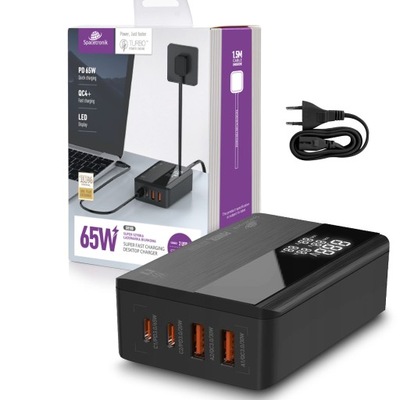 Szybka ładowarka 65W wyświetlacz Quick Charge GaN