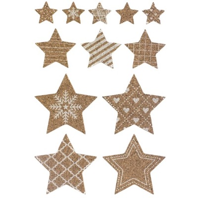 Dekoracje korkowe na kartki ozdoby samoprzylepne Argo Gwiazdy 12 sztuk