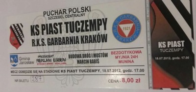 bilet PIAST Tuczempy - GARBARNIA Kraków 2012