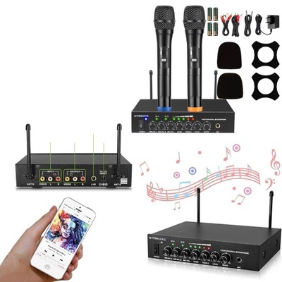 MIKROFONÓW BEZPRZEWODOWYCH KARAOKE ODBIORNIK USB BLUETOOTH 5.0