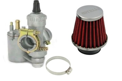 GAŹNIK WSK 125 WFM + FILTR POWIETRZA CZERWONY 34mm