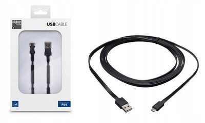 Kabel ładowarka do pada PS4 microUSB 3m płaski