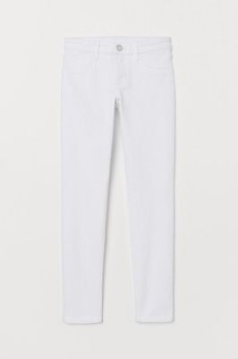 białe jeansy skinny fit H&M nowe z metką rozm 146 unisex