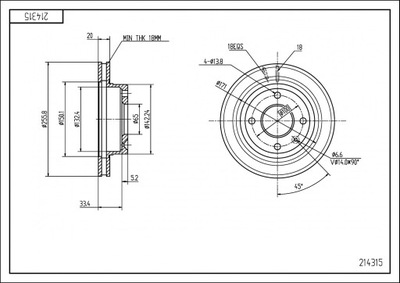 HAM.TARCZA /P/PASSAT 88-,GOLF 1.6 92-97 - milautoparts-fr.ukrlive.com