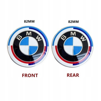 2 BMW KAPTUR DE MALETERO EMBLEMA 50 JAHRE 82 82MM  