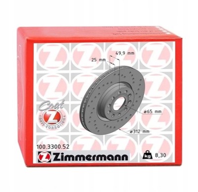 Zimmermann 100.3300.52 диск гальмівна фото №1