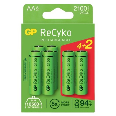 Akumulatorki GP ReCyko 2100 AA R6 2100mAh - 6szt