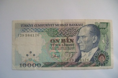 Banknot Turcja 10000 Lirasi 1970 r.seria I