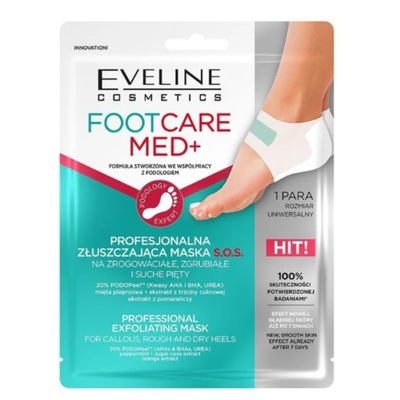 Eveline Cosmetics Foot Care Med+ profesjonalna złuszczająca maska do pięt 1