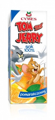 Sok Cymes Tom & Jerry 200ml pomarańczowy w kartoniku ze słomką