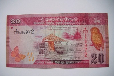 Banknot Sri Lanka 20 Rupii 2016 r.