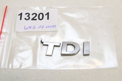 LOGO EMBLEM SIGN INSCIPTION ORIGINAL VW AUDI TDI SILVER 16MM HEIGHT  