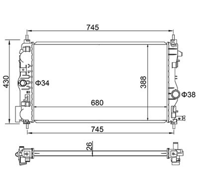 CHLODNICA, SISTEMA DE REFRIGERACIÓN DEL MOTOR HART 629 176  