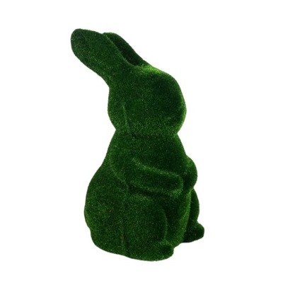 Zielony flokowany królik króliczek zajączek wielkanocny 16 cm do stroika