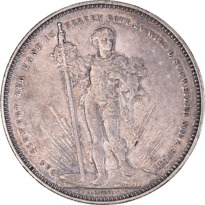 Moneta, Szwajcaria, 5 Francs, 1879, Basel, EF(40-4