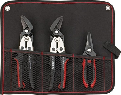 Zestaw nożyc do blach 3-cz. w zwijanym etui FORMAT