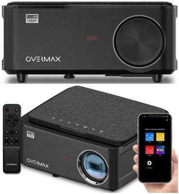 PROJEKTOR RZUTNIK 4K FULLHD BLUETOOTH 1080p WIFI PILOT do DOMU BIURA SZKOŁY