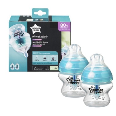 BUTELKA dla niemowląt 2 X 150 ml antykolkowa ADVANCED Tommee Tippee