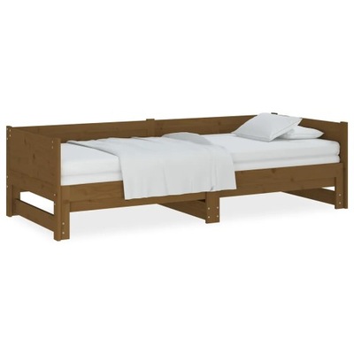 Łóżko rozsuwane, miodowy brąz, drewno sosnowe, 2x(
