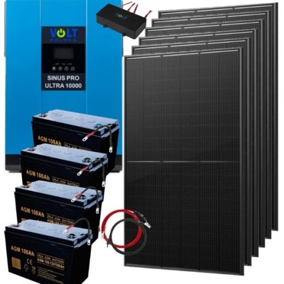 КОМПЛЕКТ SOLARNY FOTOWOLTAICZNY 10000W 230V MAGAZYN ПАНЕЛЬ 2430W АККУМУЛЯТОР