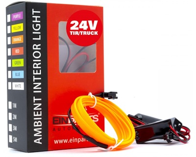 CABLE DE FIBRA ÓPTICA DIODO LUMINOSO LED NEON COLOR NARANJA 1M 24V TIR BUS  