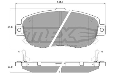 TOMEX BRAKES КОЛОДКИ ТОРМОЗНЫЕ LEXUS GS300 93-05