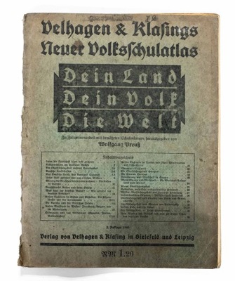 STARY NIEMIECKI ATLAS ŚWIATA 1940