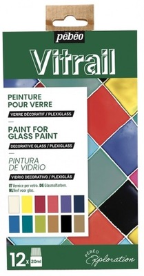Farby Do Szkła Pebeo Vitrail 12x20ml