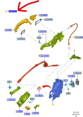 Замок лівий двері перед ford transit custom 2012-2018 оригінальний номер фото №1