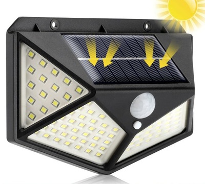 Lampa Solarna Czujnik Ruchu Zmierzchu 100 LED SMD 3 Tryby Pracy Jasna