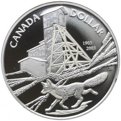 Kanada 1 dolar 2003 100-lecie wydobycia srebra w Kanadzie srebro certyfikat