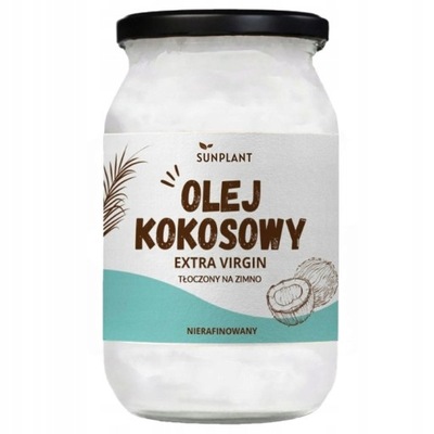 OLEJ KOKOSOWY 900ml NIERAFINOWANY TŁOCZONY NA ZIMNO