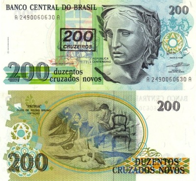 # BRAZYLIA - 200 CRUZEIROS - 1990 - P-225b - UNC