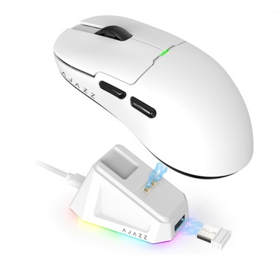 Bezprzewodowa mysz do gier AJ159P PAW 3395 z dokiem ładującym RGB, dwa