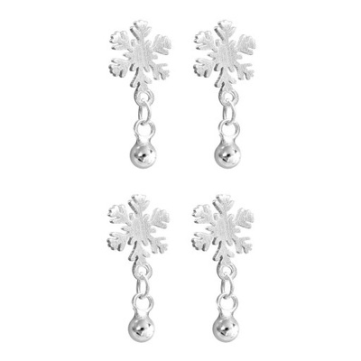 Kolczyki w kształcie płatków śniegu Szczotkowane kryształy Świąteczne