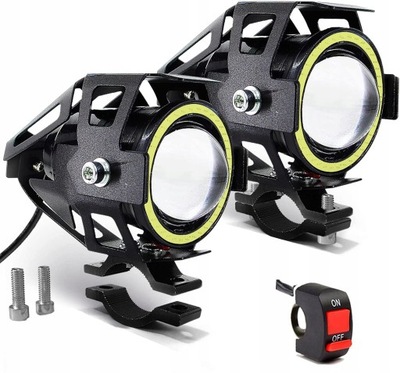 2 PIEZAS HALÓGENO MOTOCICLETA FAROS REJILLAS RING DIODO LUMINOSO LED  