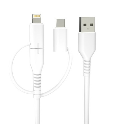 Forever kabel recykling 3w1 1,5m 2,4A USB-A - USB-C +microUSB+ Lightning KR