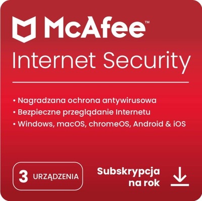 McAfee Internet Security 3 st. / 12 miesięcy