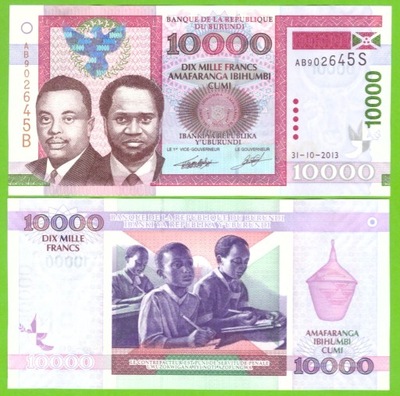 BURUNDI 10000 FRANCS 2013 P-49b UNC