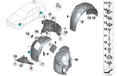 BMW F32 F33 F36 GAUBTAS TRIKAMPIS KAIRYSIS M PAKETAS 8054551 OE 