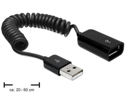 DeLOCK USB 2.0 0.6m kabel USB 0,6 m USB A Czarny