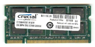 OKAZJA DDR2 CRUCIAL 2GB PC2-5300 CT25664AC667