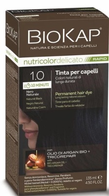 BIOKAP Delicato Rapid Farba do włosów - 1.0 Naturalna czerń 135 ml