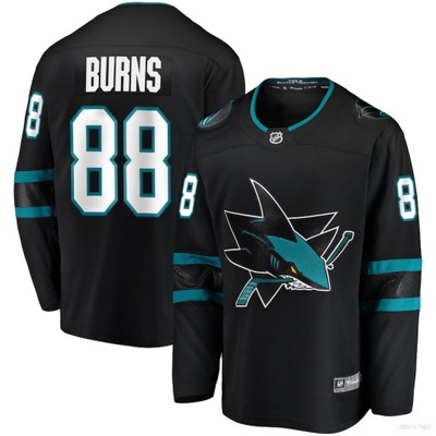 Koszulka San Jose Sharks Brent Burns Czarne koszulki z długim rękawem dla fanów sportu, S