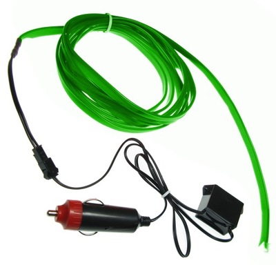 5M ŚWIATŁOWÓD EL WIRE LED TAŚMA PASEK AMBIENT OŚWIETLENIE 12V ZIELONY