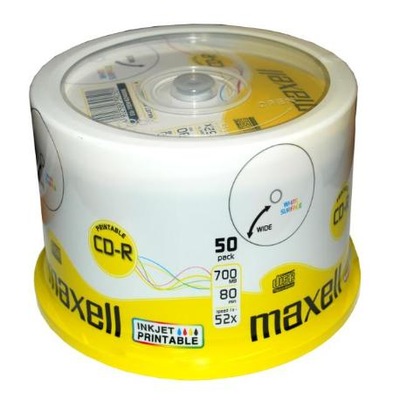 Markowe Płyty MAXELL 700MB CD-R 50szt PRINTABLE